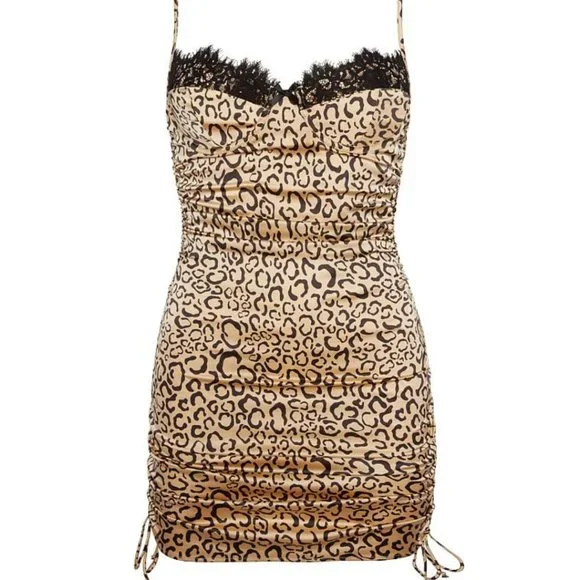 NWT For Love and Lemons Frankie Animal Print Mini Dress